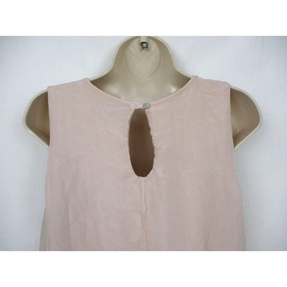 Elena Baldi Silk Top Women Small Crochet Lace Lagenlook Coquette Romantic Pastel - Picture 7 of 16